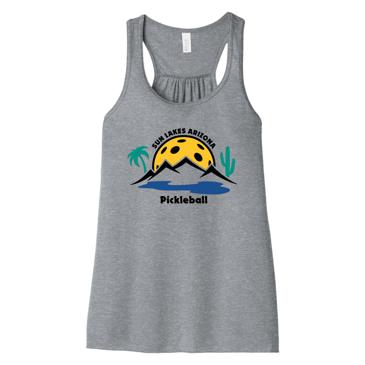 Sun Lakes Womens Flowy Racerbacks Large Logo