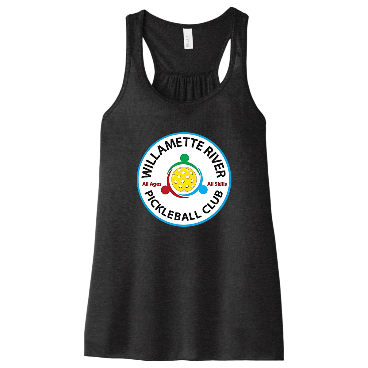 Willamette Womens Flowy Racerback Tank Large Logo