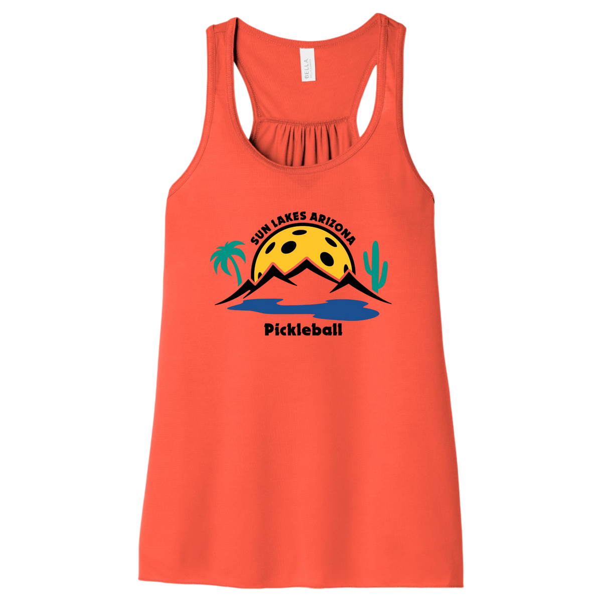 Sun Lakes Womens Flowy Racerbacks Large Logo