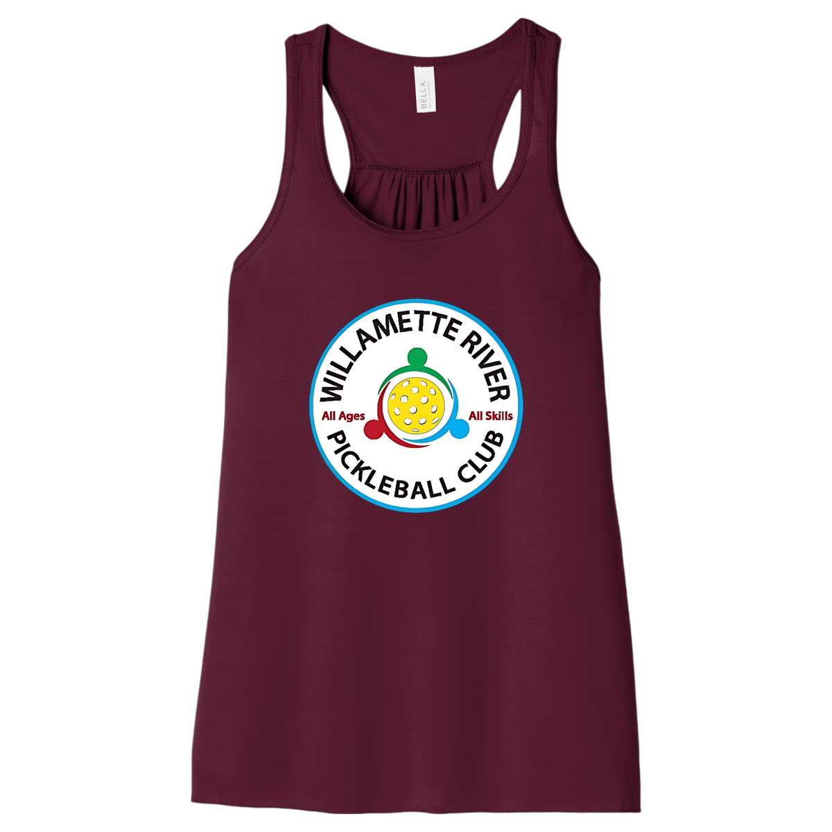Willamette Womens Flowy Racerback Tank Large Logo