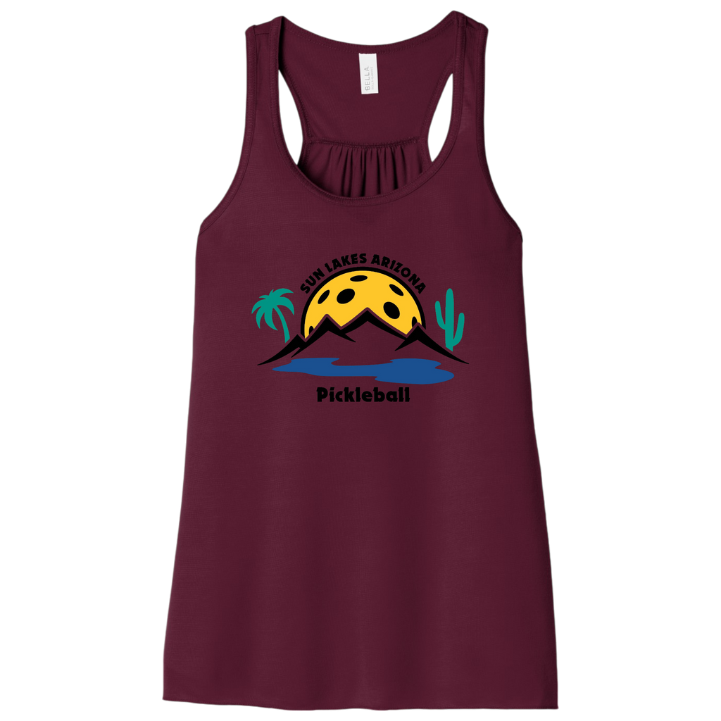 Sun Lakes Womens Flowy Racerbacks Large Logo