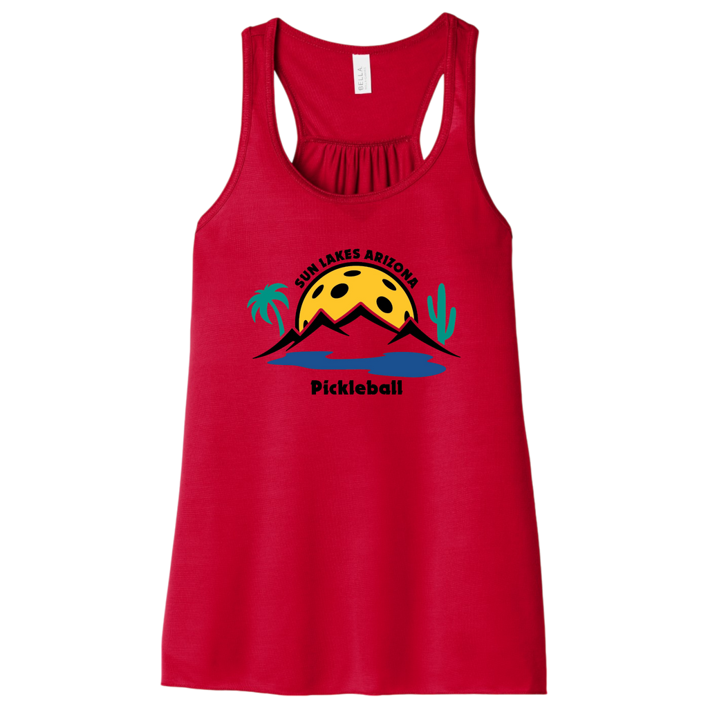 Sun Lakes Womens Flowy Racerbacks Large Logo