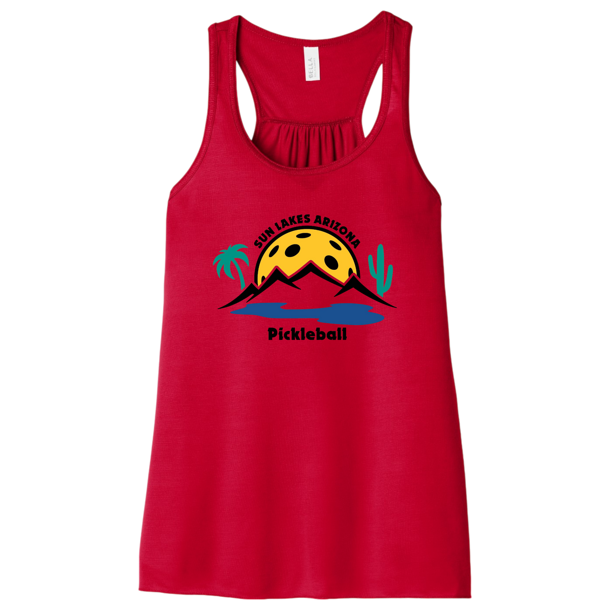 Sun Lakes Womens Flowy Racerbacks Large Logo