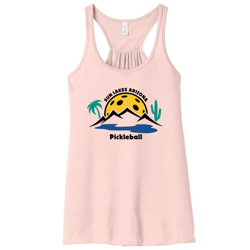 Sun Lakes Womens Flowy Racerbacks Large Logo