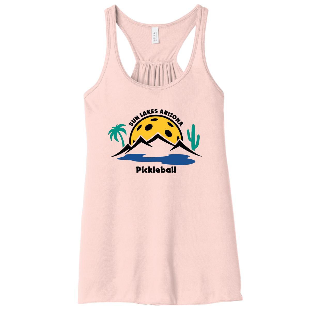 Sun Lakes Womens Flowy Racerbacks Large Logo