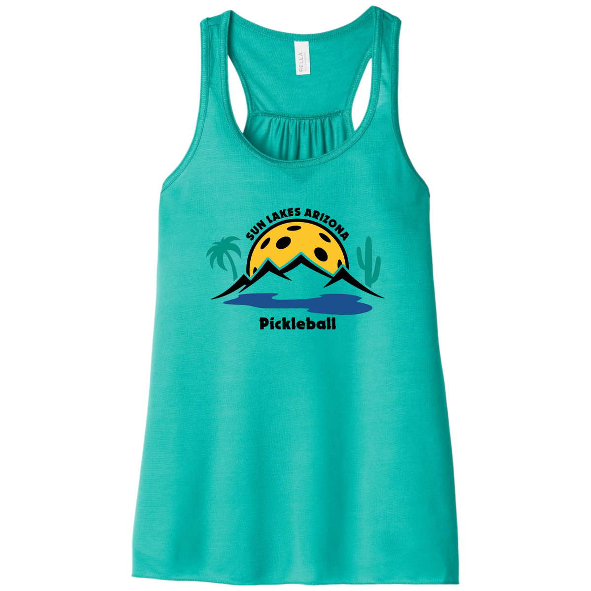 Sun Lakes Womens Flowy Racerbacks Large Logo
