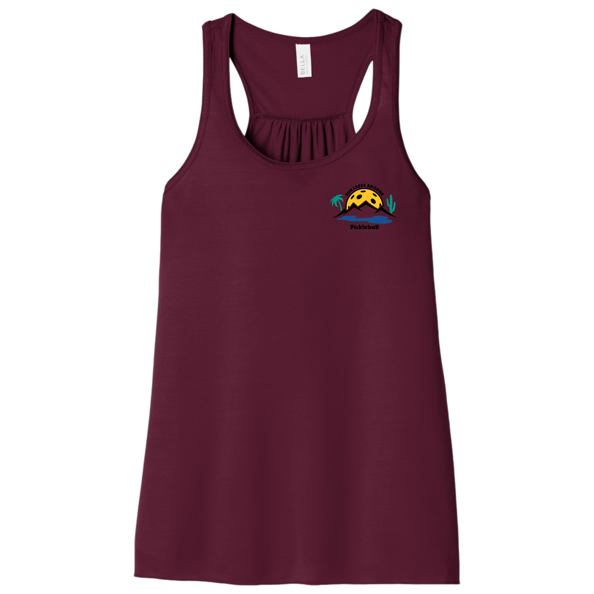 Sun Lakes Womens Flowy Racerbacks Small Logo
