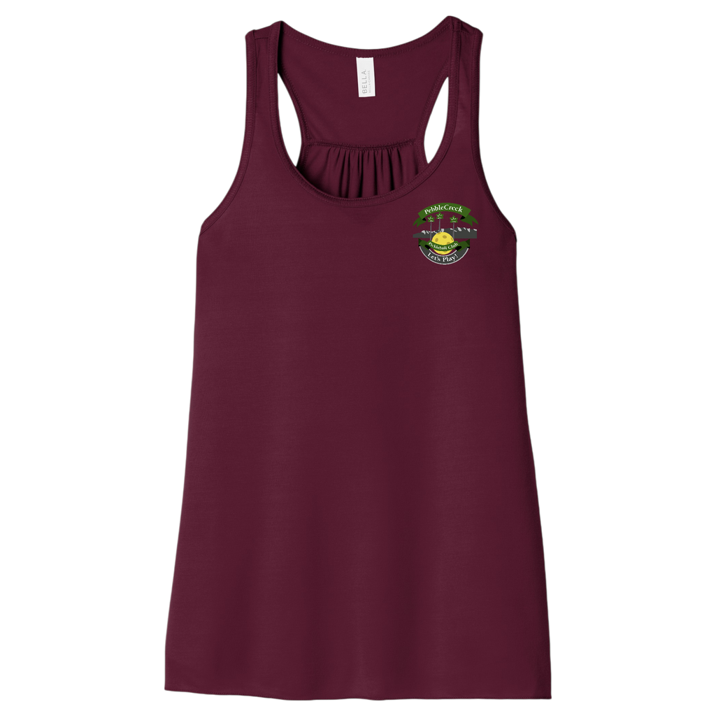 PebbleCreek Womens Flowy Racerbacks Small Main Logo
