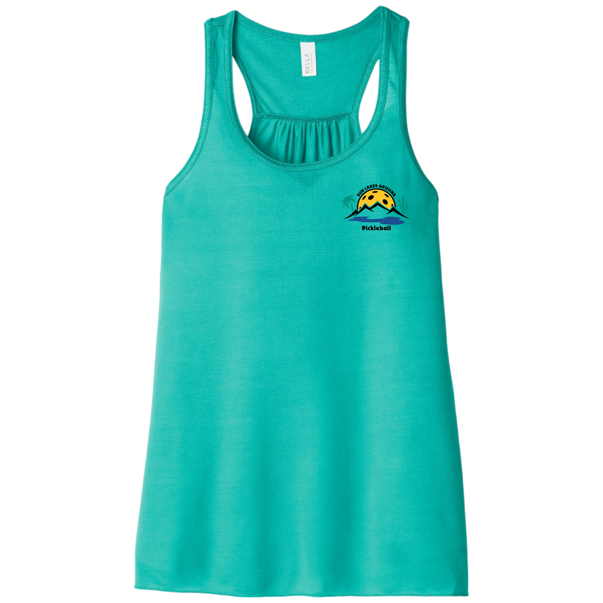 Sun Lakes Womens Flowy Racerbacks Small Logo