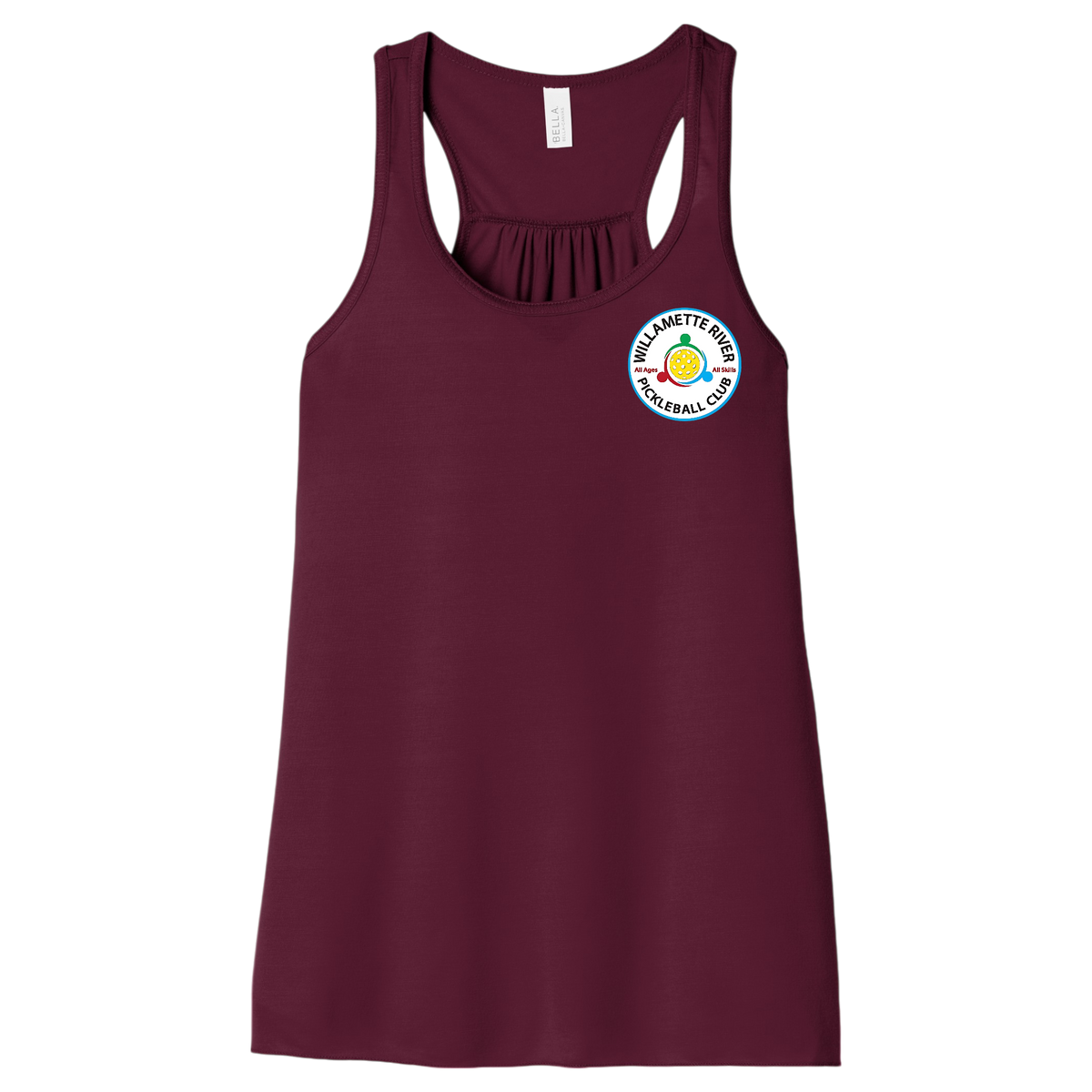 Willamette Womens Flowy Racerback Tank Small Logo