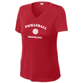 Brookline Womens Short Sleeve V Neck Performance Large Logo