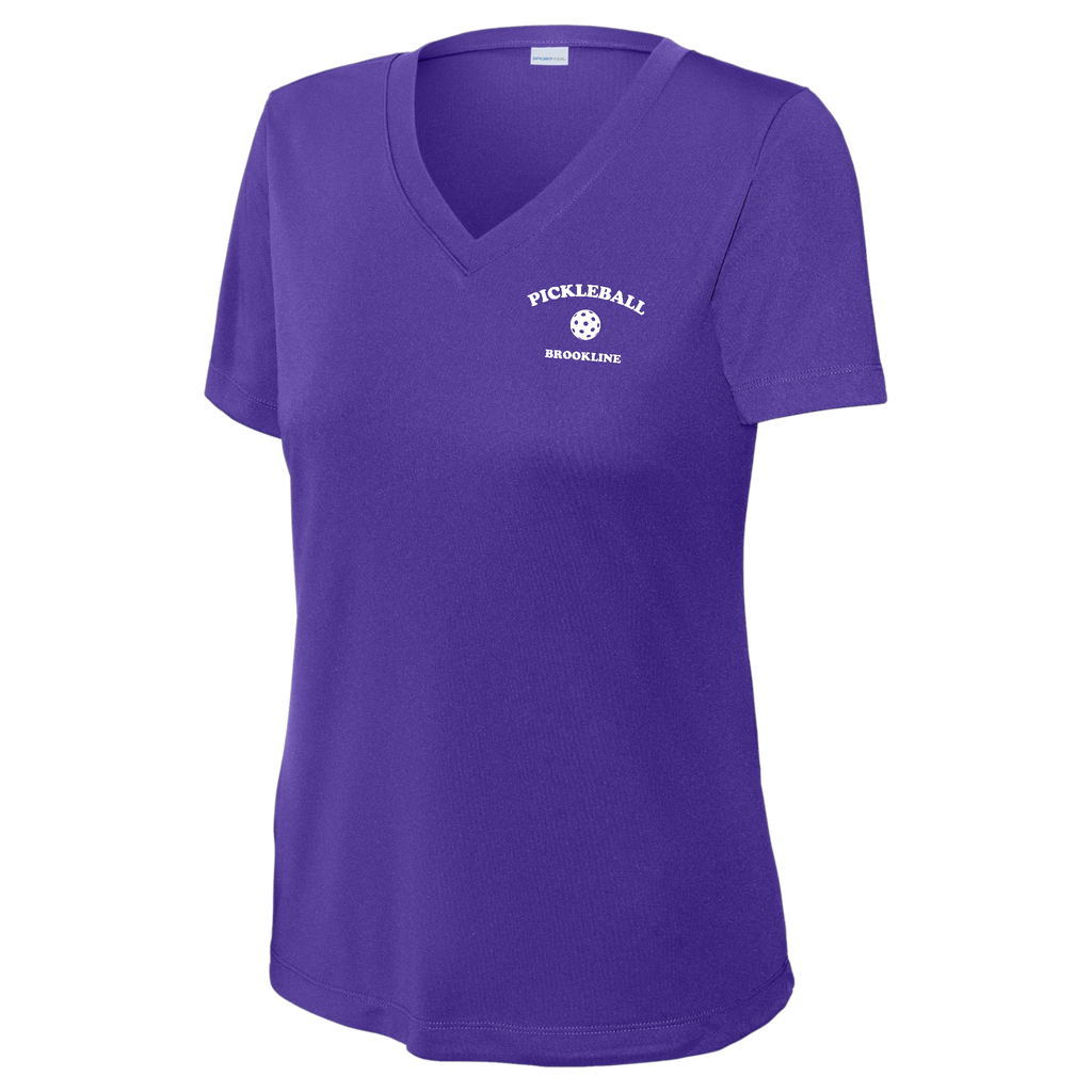 Brookline Womens Short Sleeve V Neck Performance Small Logo