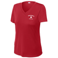 Brookline Womens Short Sleeve V Neck Performance Small Logo