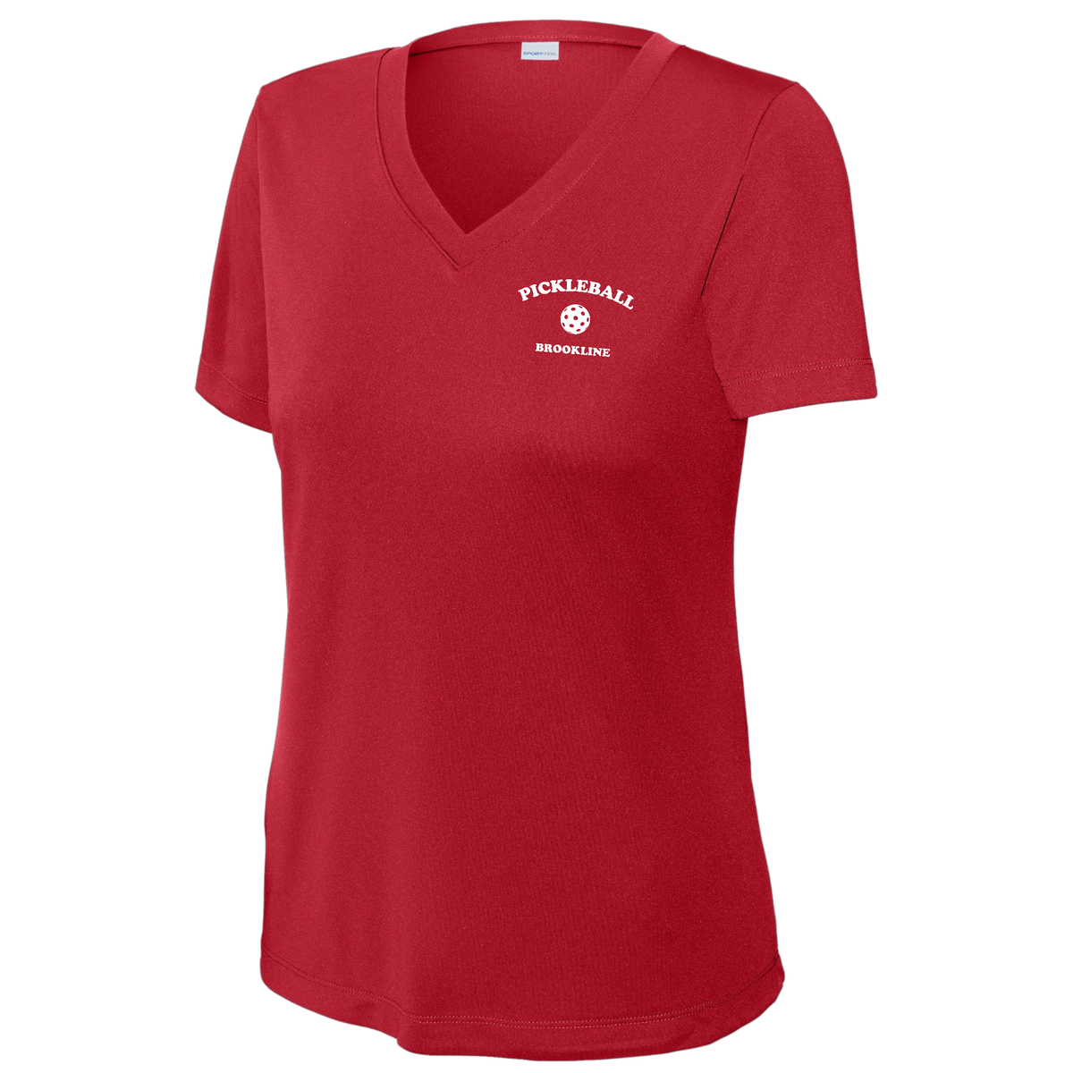 Brookline Womens Short Sleeve V Neck Performance Small Logo