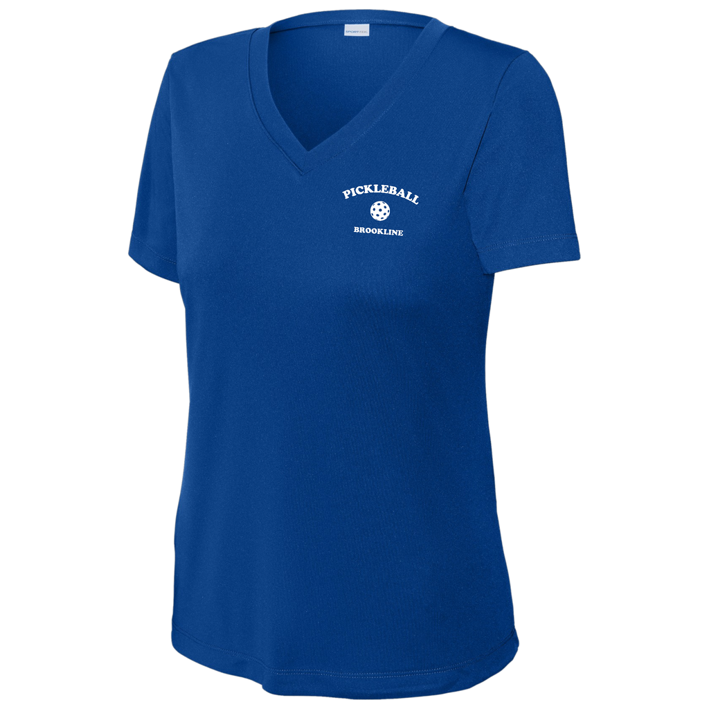 Brookline Womens Short Sleeve V Neck Performance Small Logo