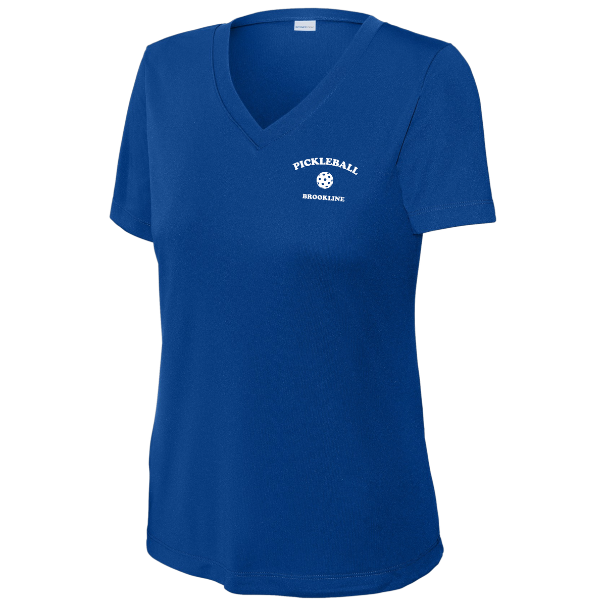 Brookline Womens Short Sleeve V Neck Performance Small Logo