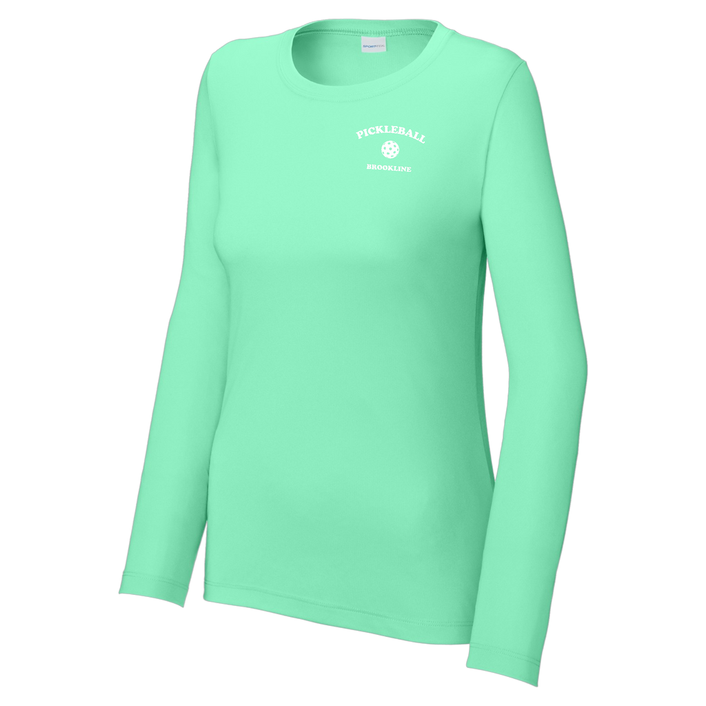 Brookline Womens Performance Long Sleeve Crew Neck Shirt Small Logo