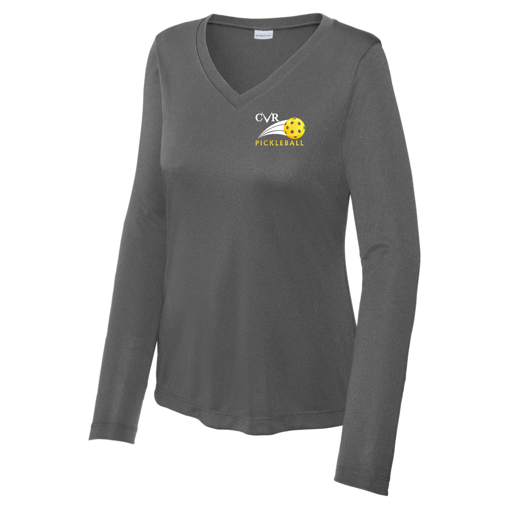 CVR Womens Performance Long Sleeve V Neck Shirt Small Logo