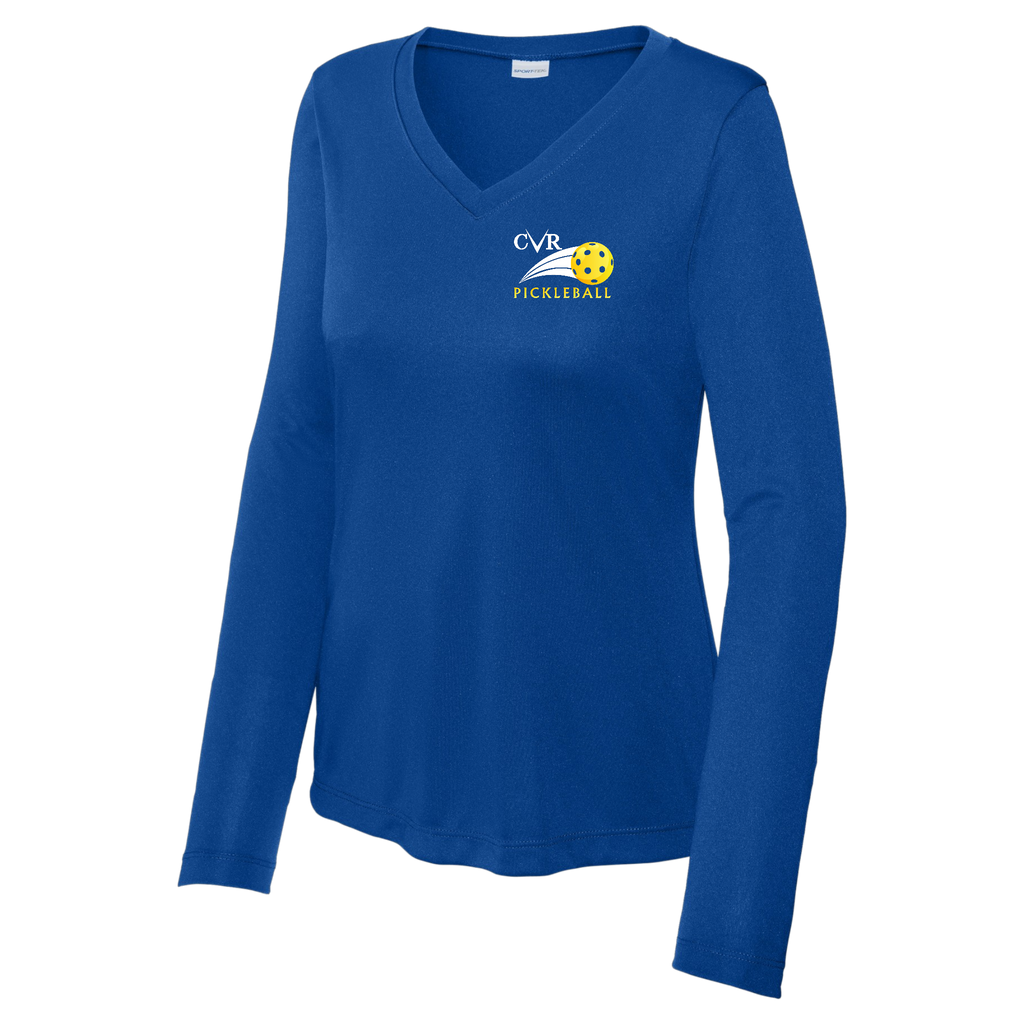 CVR Womens Performance Long Sleeve V Neck Shirt Small Logo