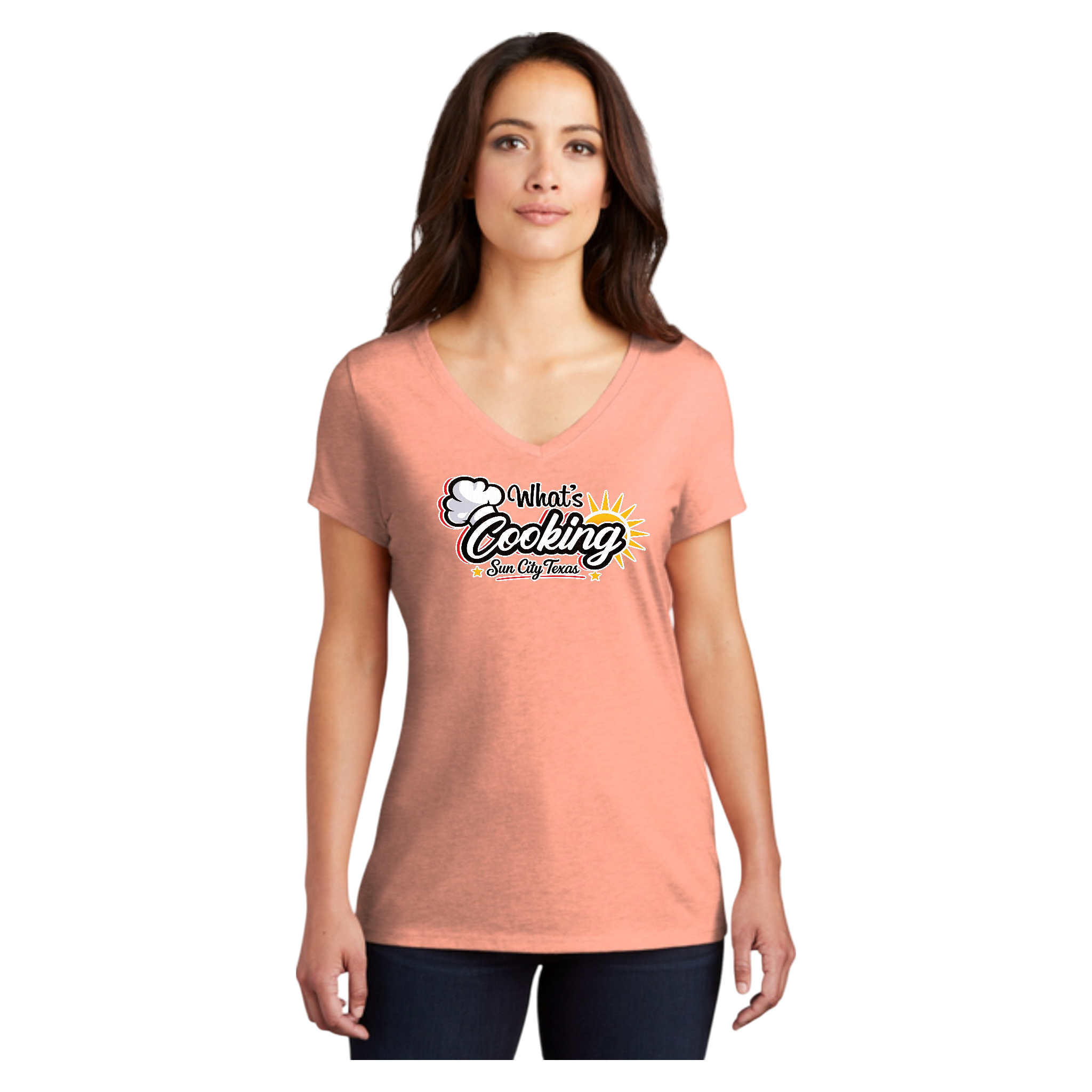 Women's V-Neck T-Shirt Large Logo