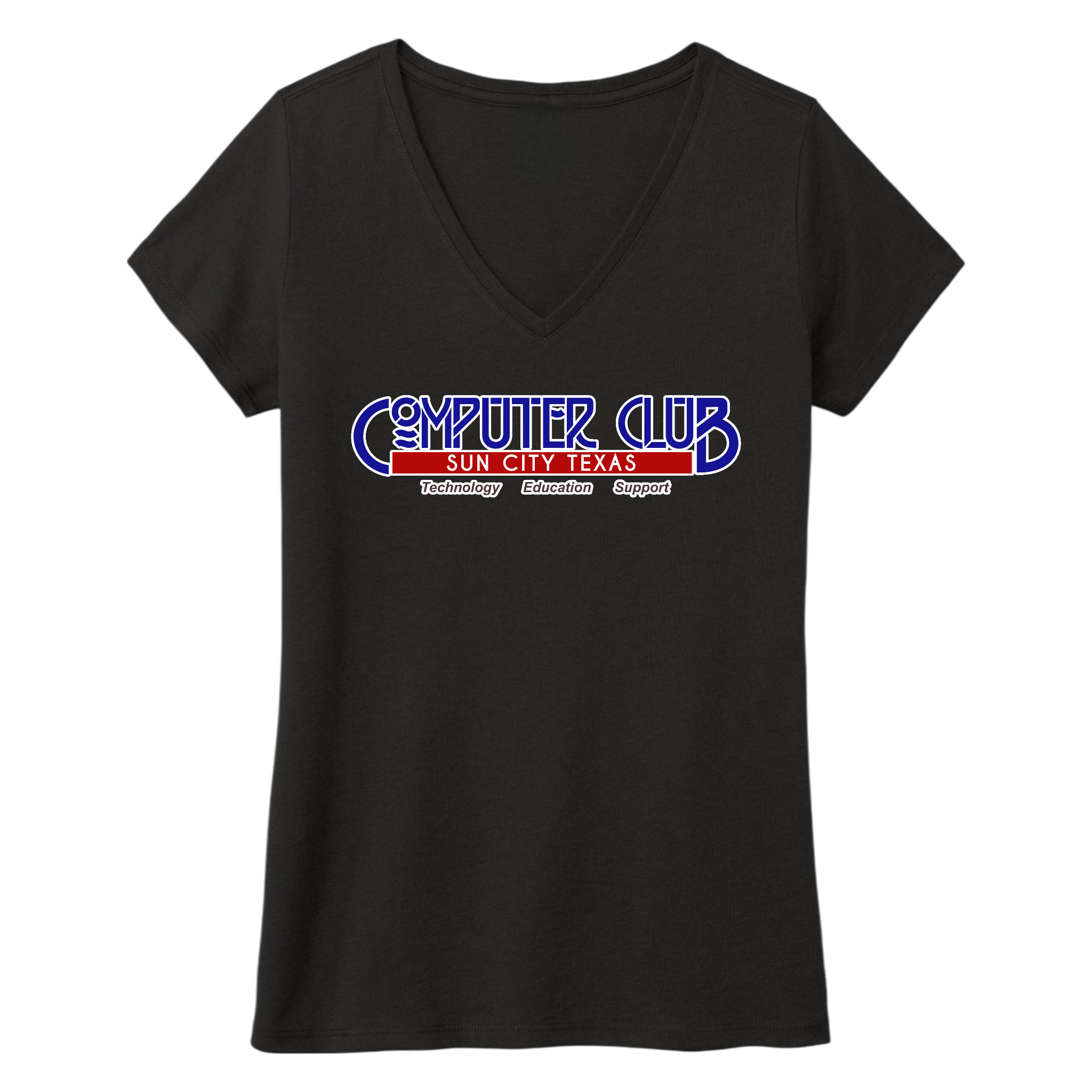 Computer Club Women's V-Neck T-Shirt Large Logo