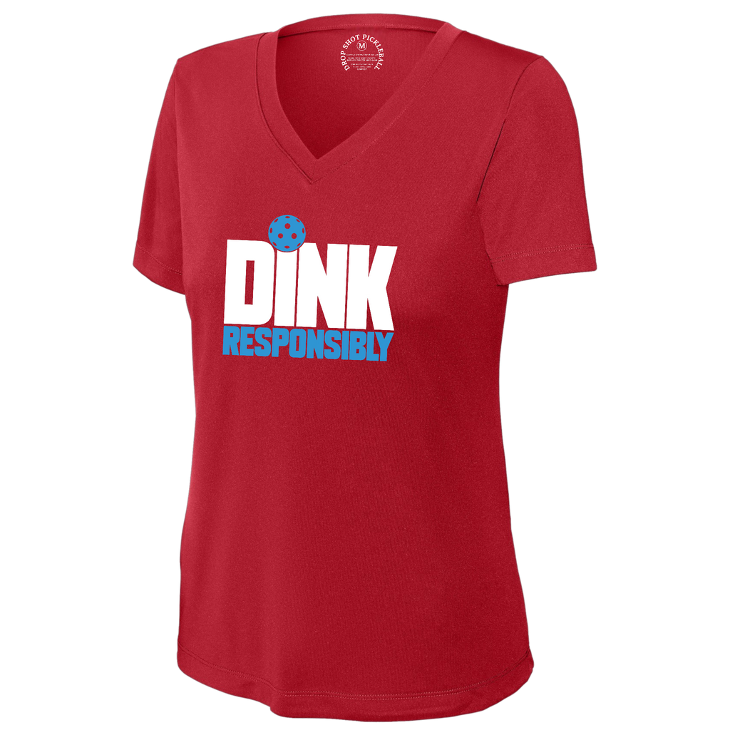 Dink Responsily Womens Short Sleeve V Neck Performance