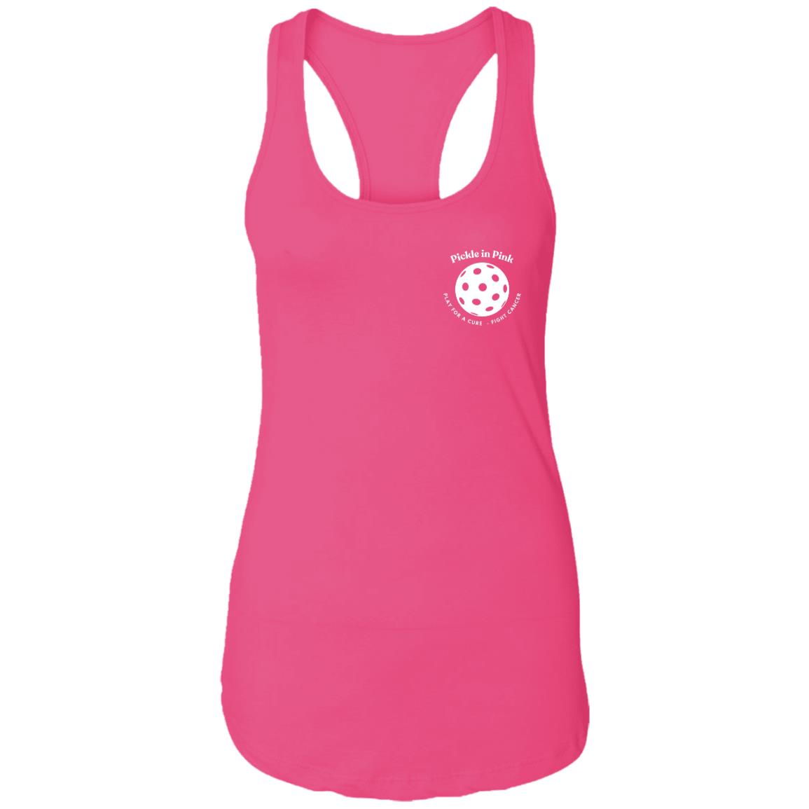 Womens Pink Racerback White Logo