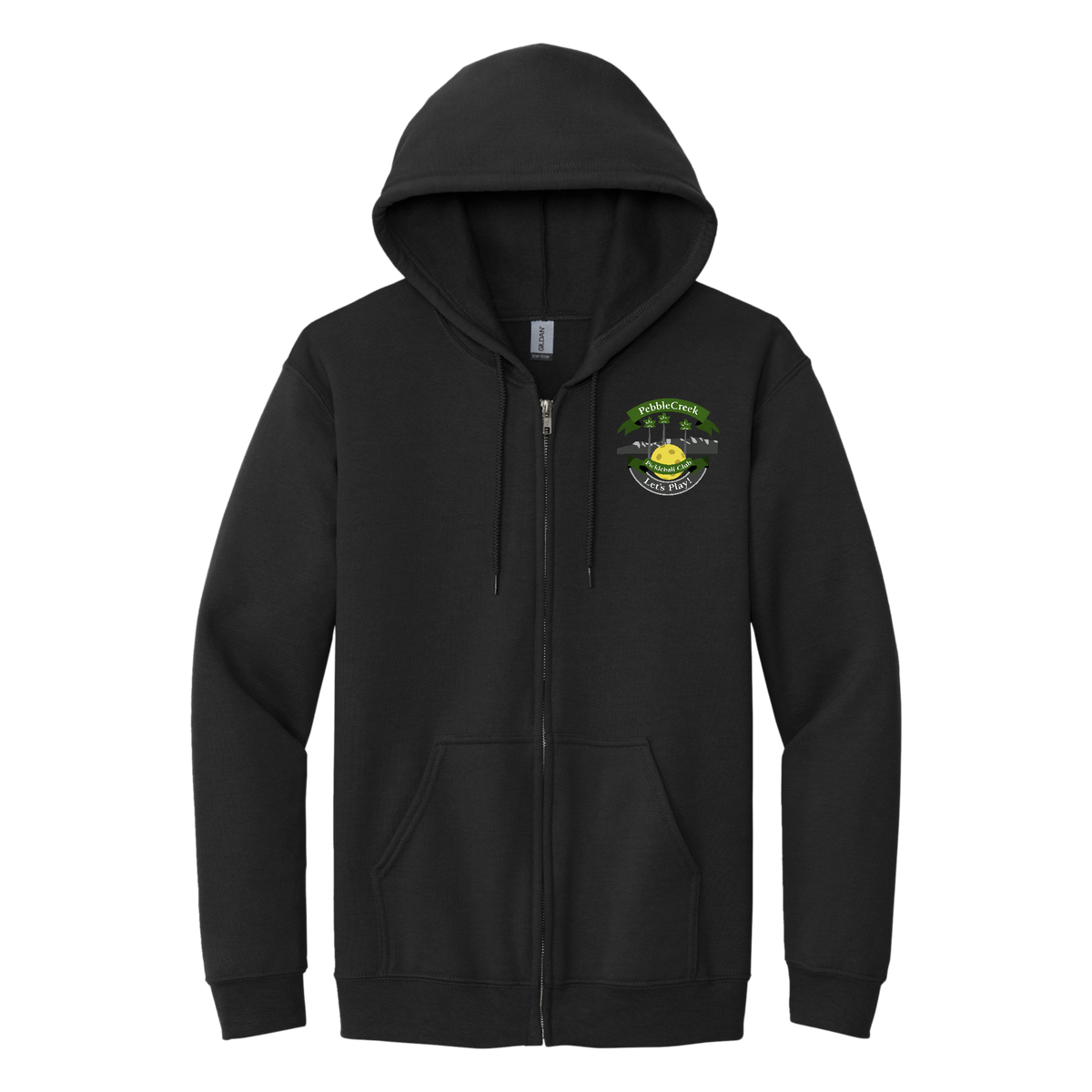 PebbleCreek Unisex Full Zip Hoodie Main Logo