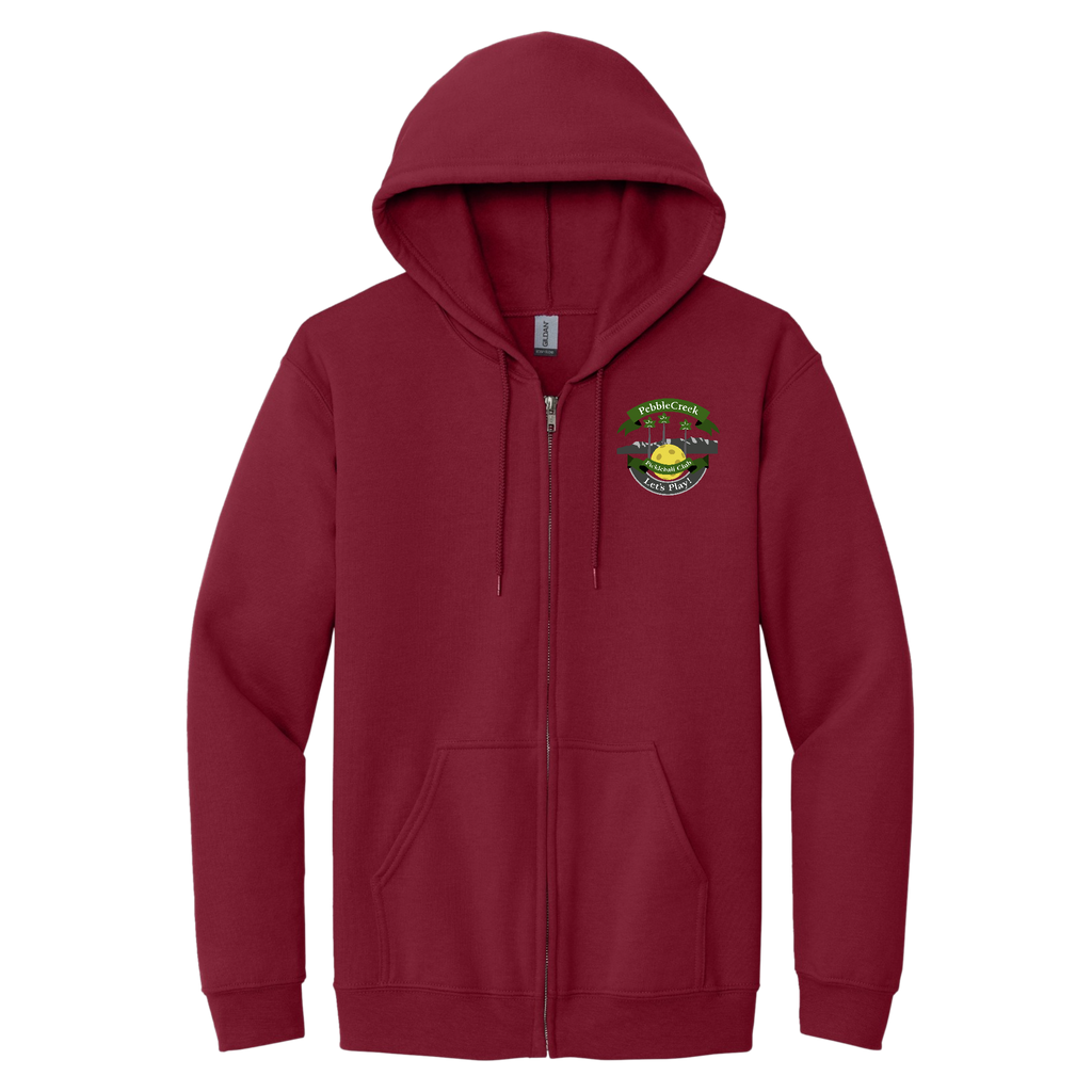 PebbleCreek Unisex Full Zip Hoodie Main Logo