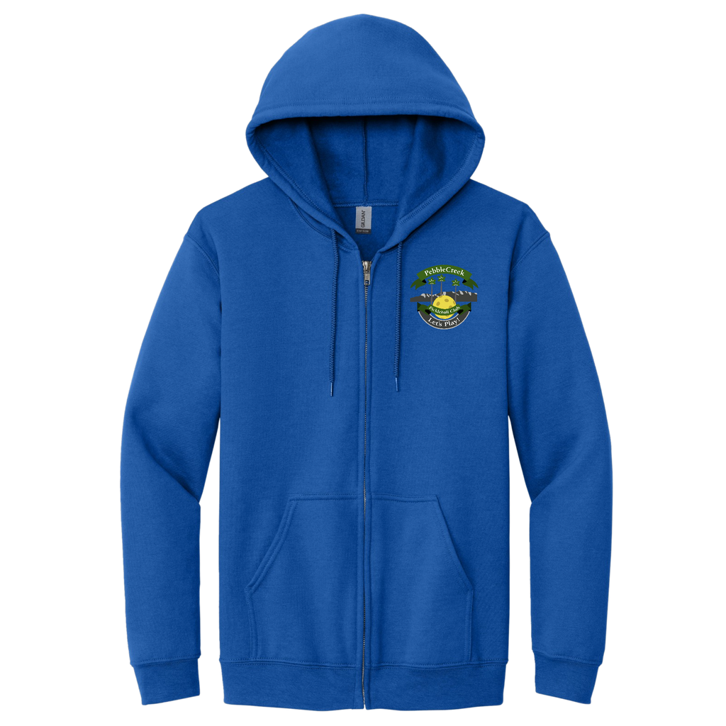 PebbleCreek Unisex Full Zip Hoodie Main Logo