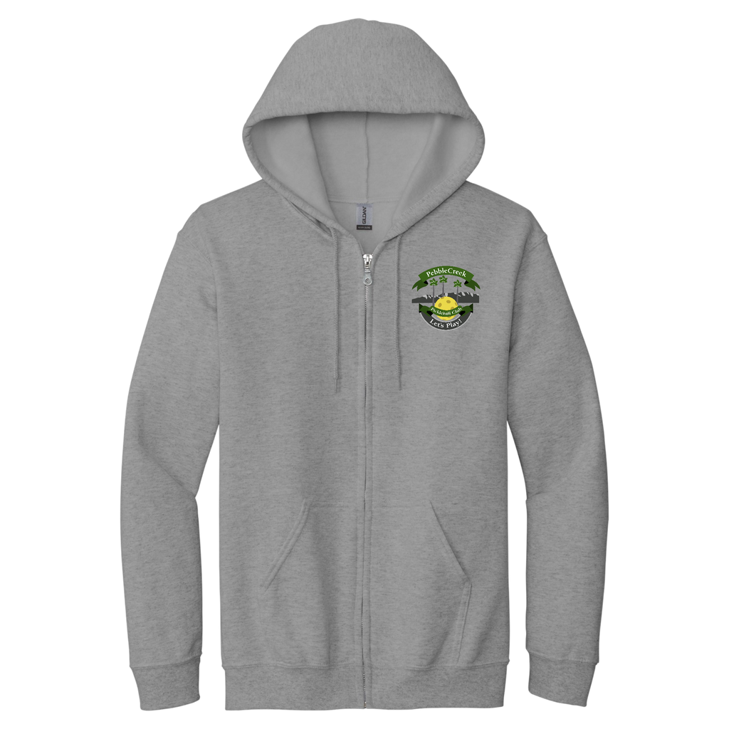 PebbleCreek Unisex Full Zip Hoodie Main Logo