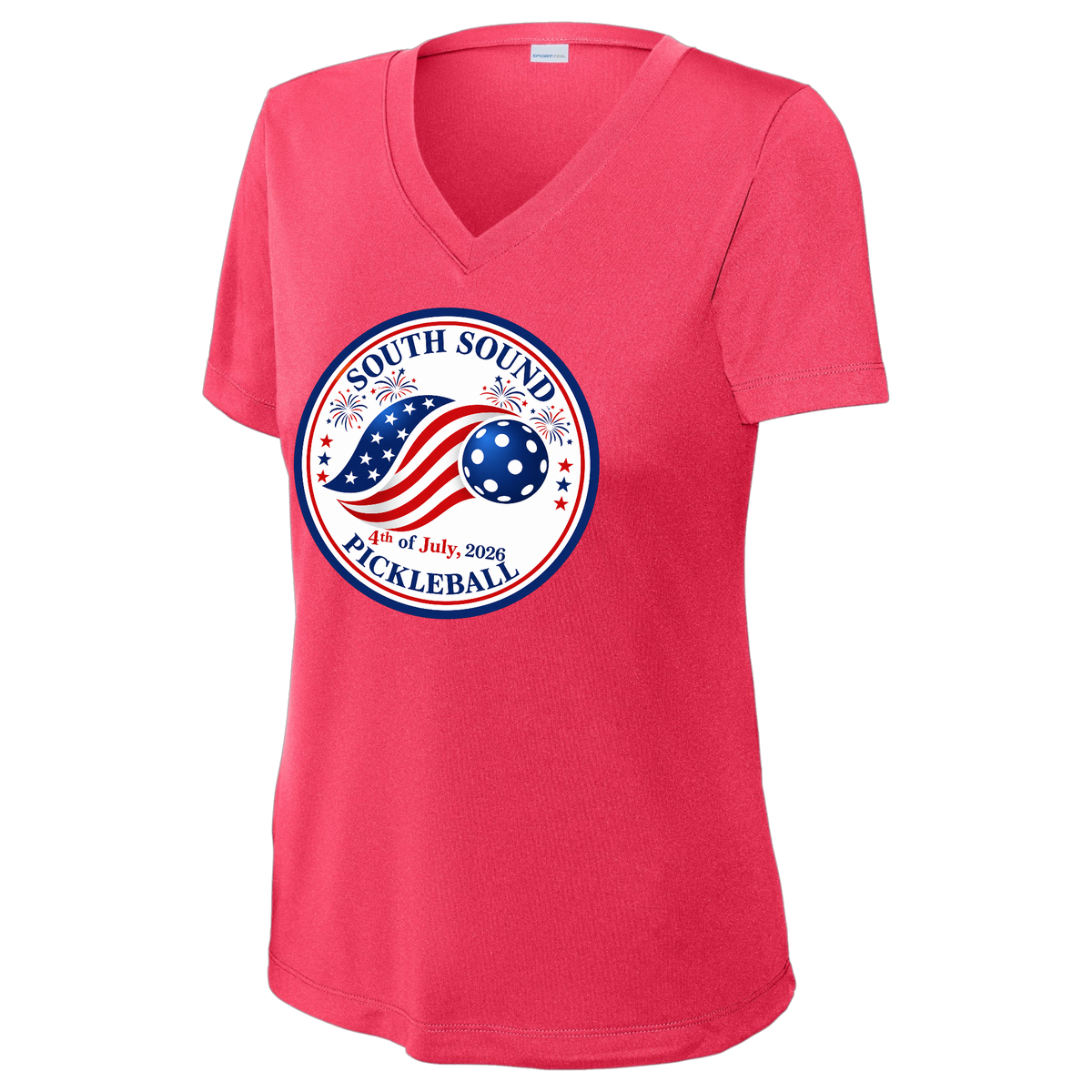 SSPC Womens Short Sleeve Performance V Neck 4th of July