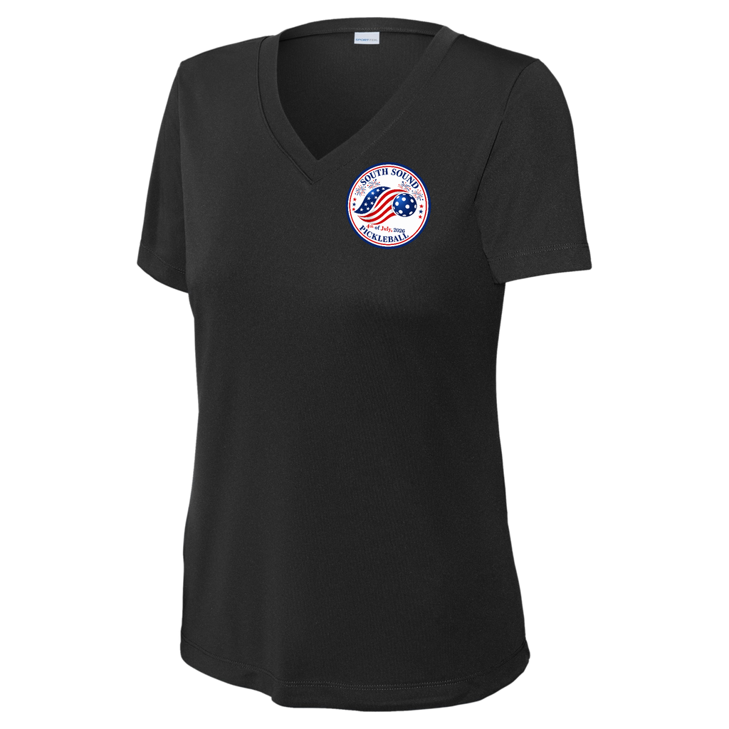 SSPC Womens Short Sleeve V Neck Performance 4th of July