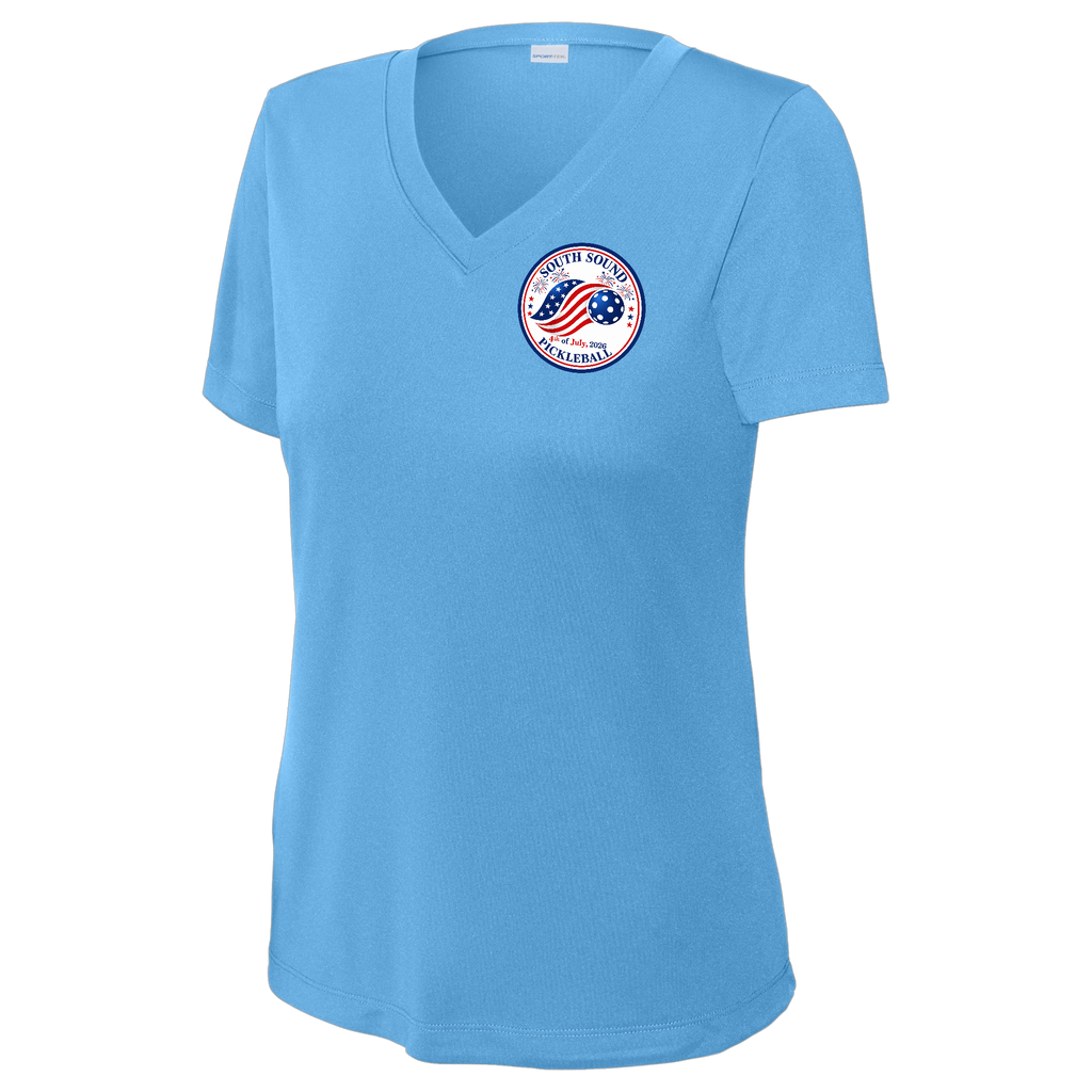 SSPC Womens Short Sleeve V Neck Performance 4th of July