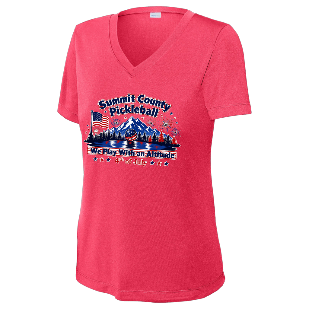Summit Womens Short Sleeve Performance V Neck 4th of July