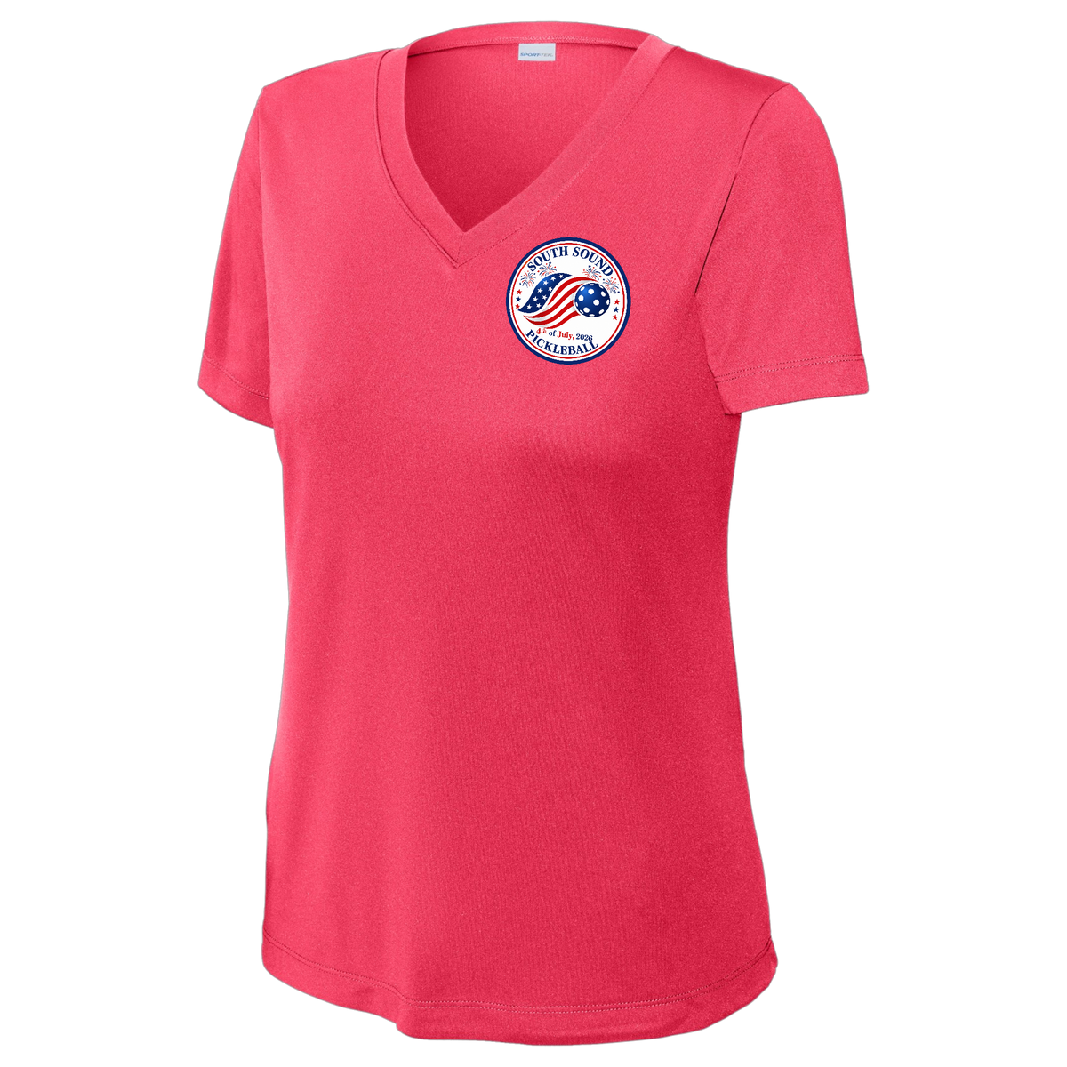 SSPC Womens Short Sleeve V Neck Performance 4th of July