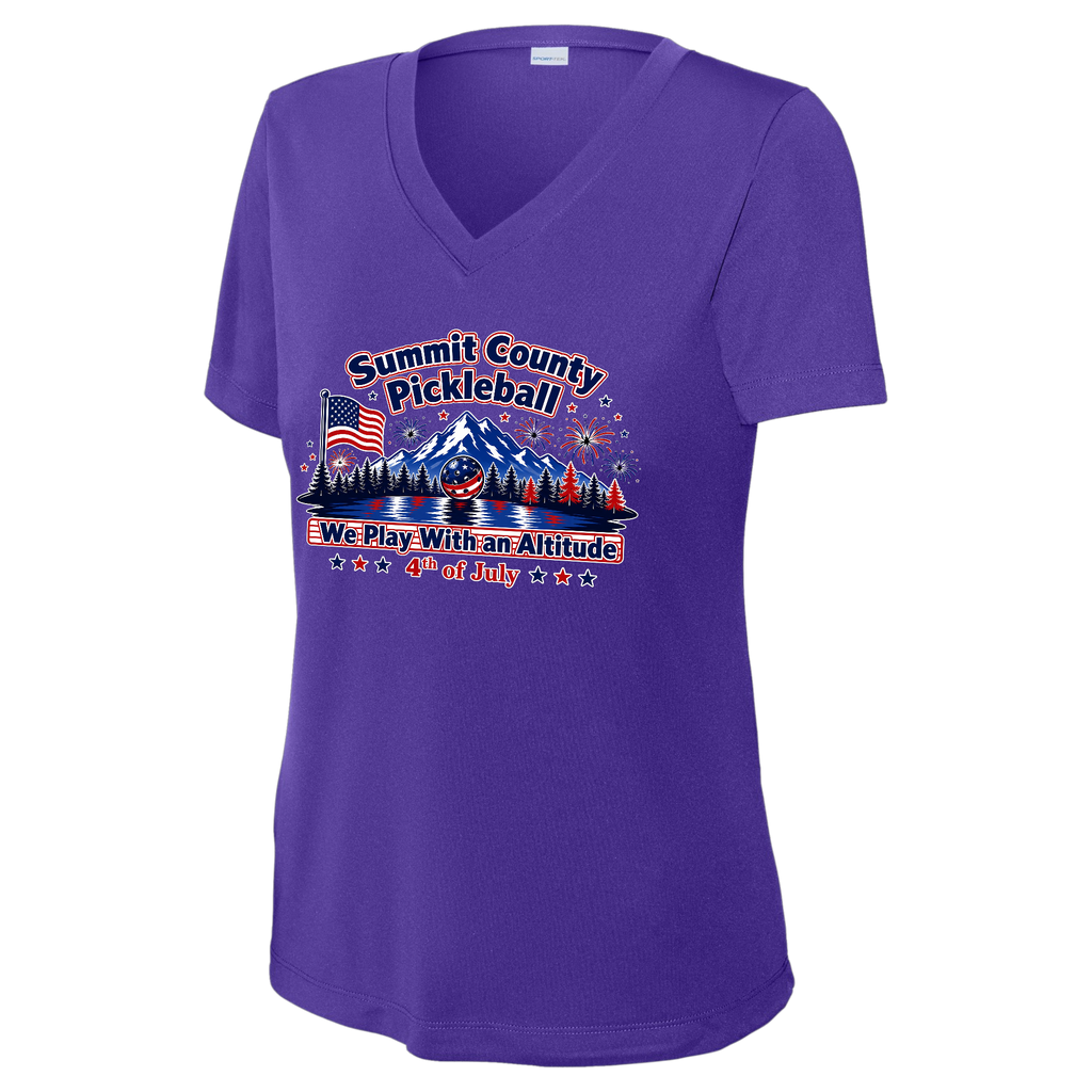 Summit Womens Short Sleeve Performance V Neck 4th of July