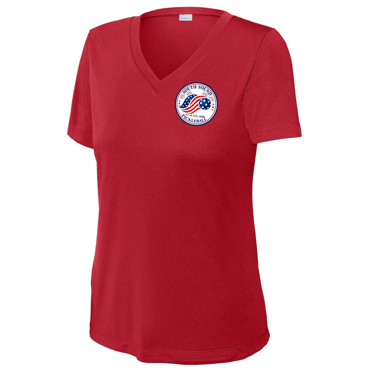 SSPC Womens Short Sleeve V Neck Performance 4th of July
