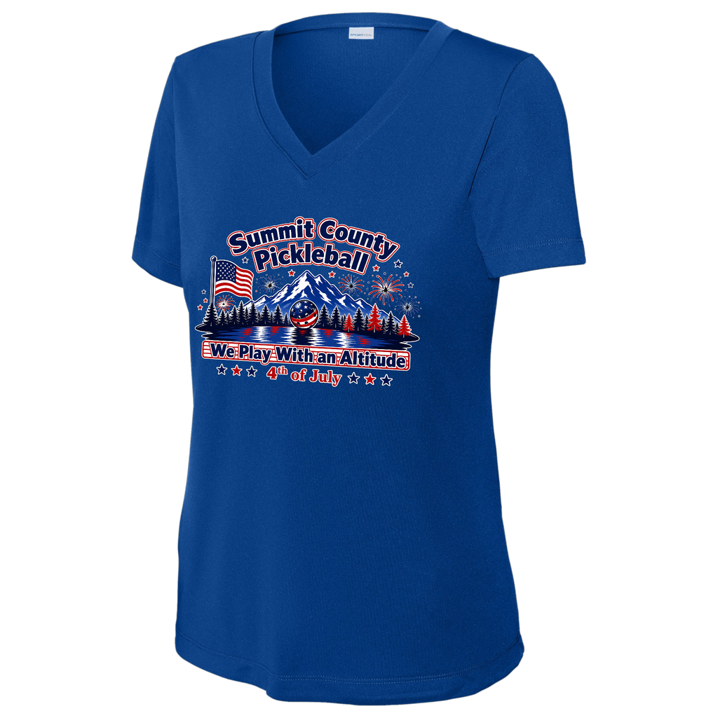 Summit Womens Short Sleeve Performance V Neck 4th of July