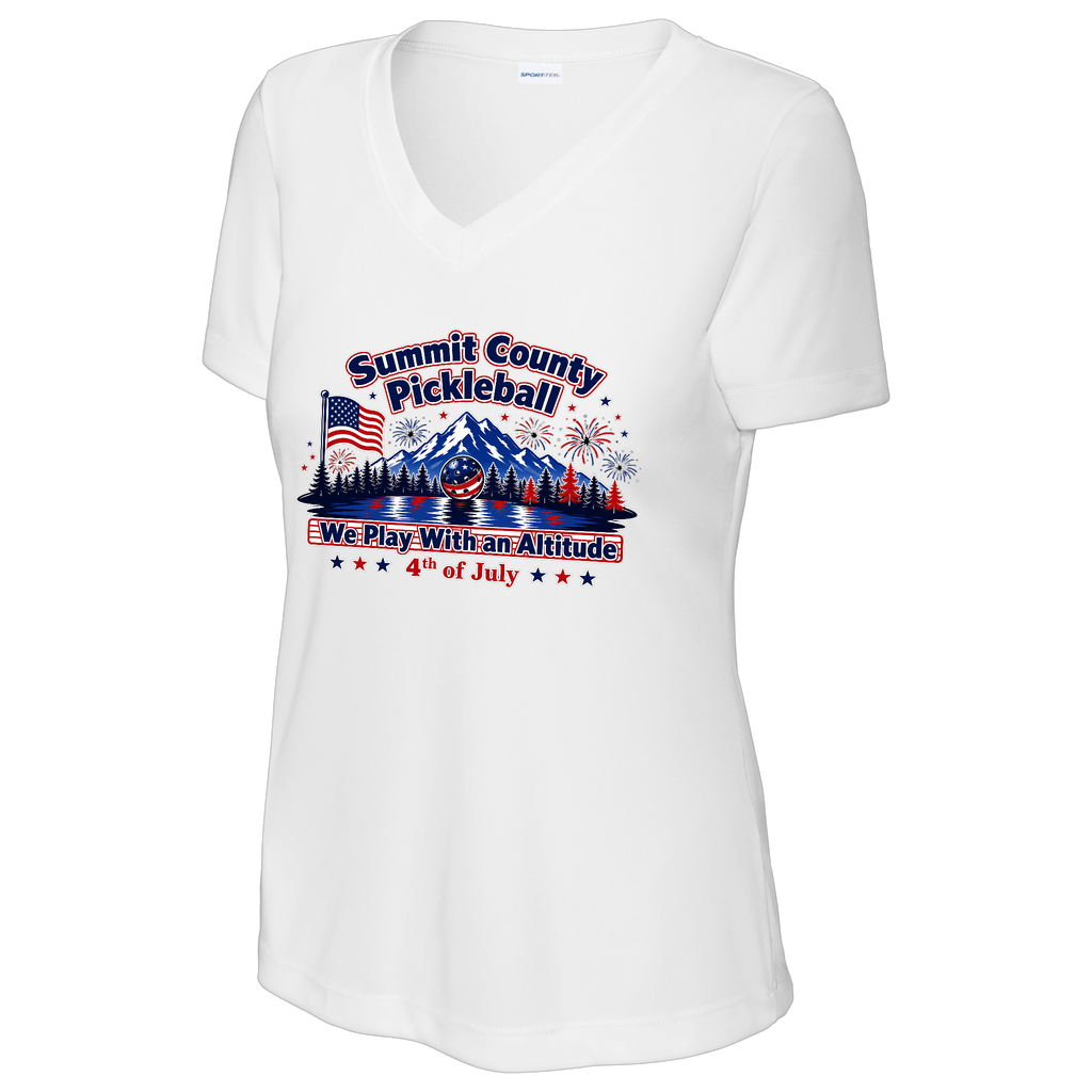 Summit Womens Short Sleeve Performance V Neck 4th of July