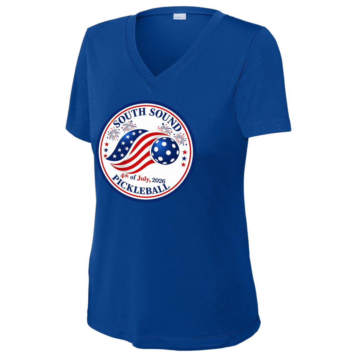 SSPC Womens Short Sleeve Performance V Neck 4th of July
