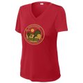 PebbleCreek Womens Short Sleeve V Neck Performance Large Anniv Logo