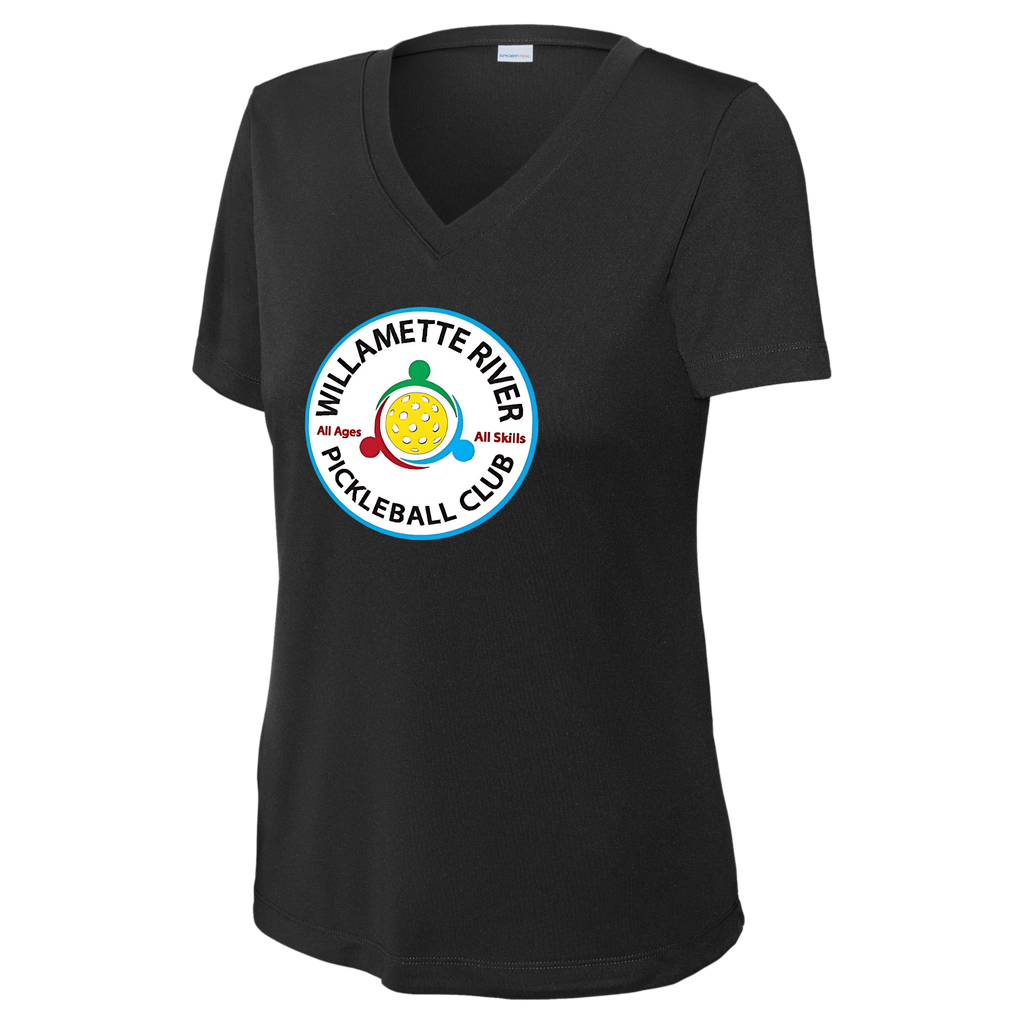 Willamette Womens Performance Short Sleeve V Neck Large Logo