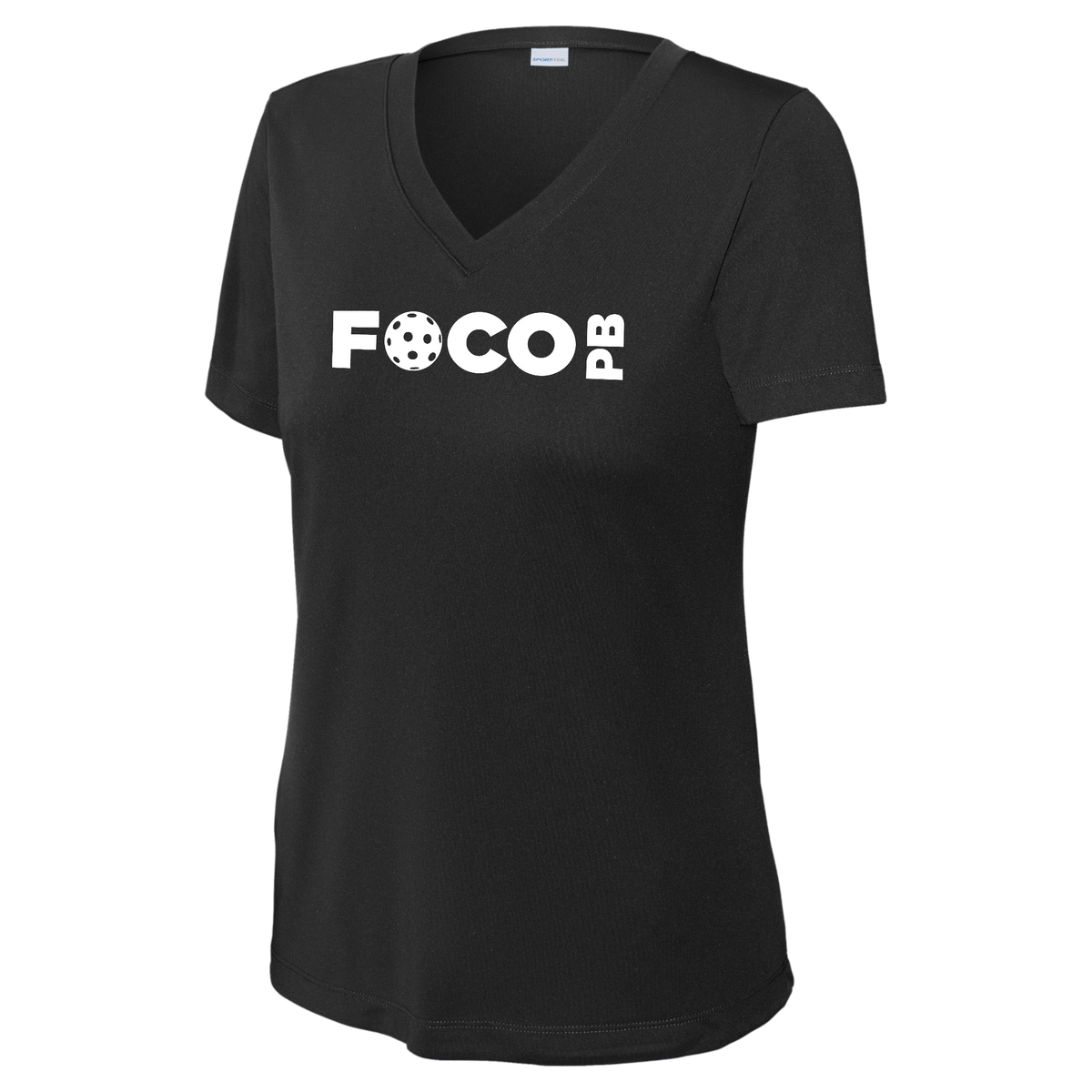 FOCO Womens Short Sleeve V Neck Performance Large Logo