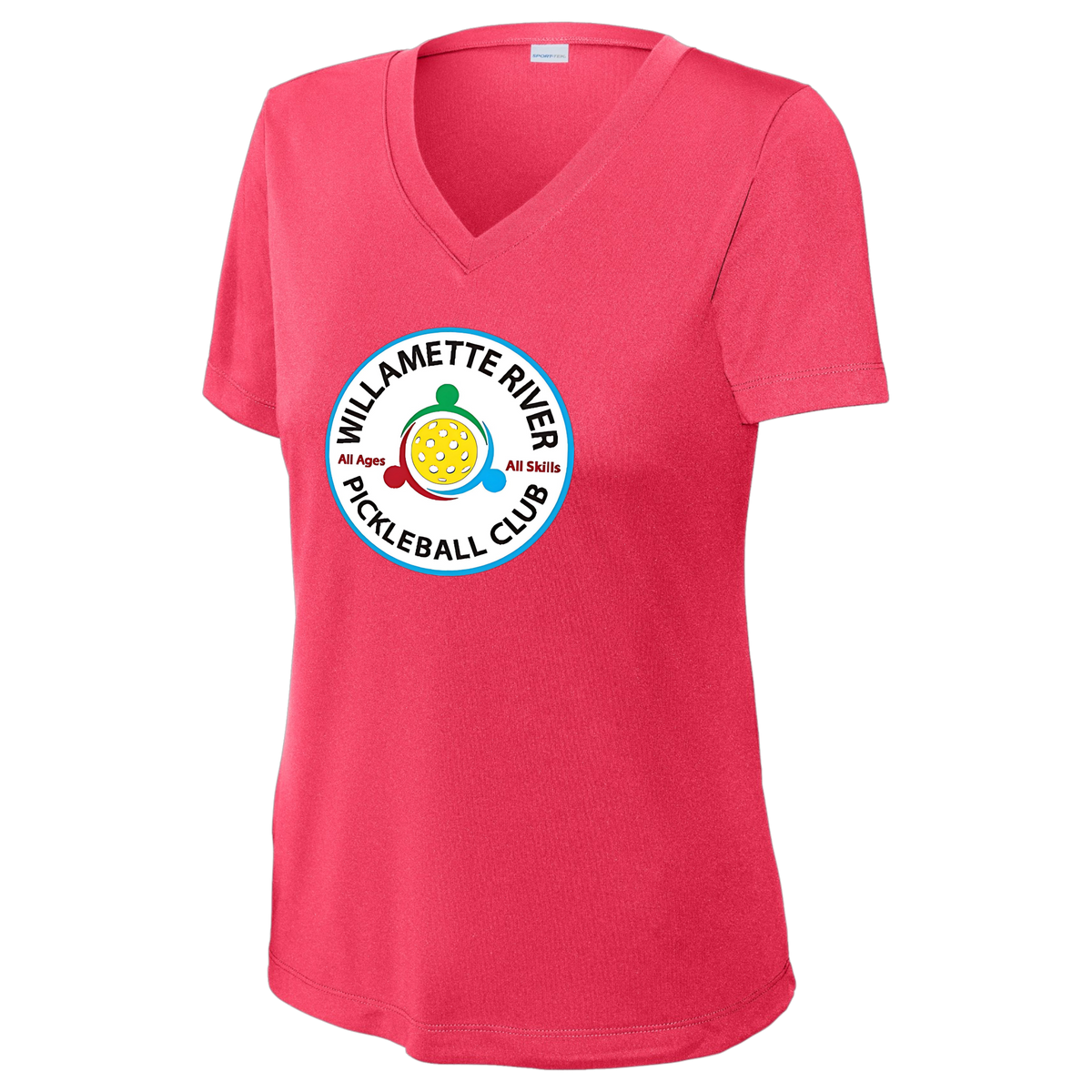 Willamette Womens Performance Short Sleeve V Neck Large Logo
