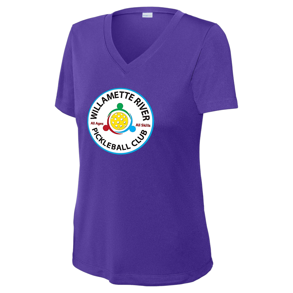 Willamette Womens Performance Short Sleeve V Neck Large Logo