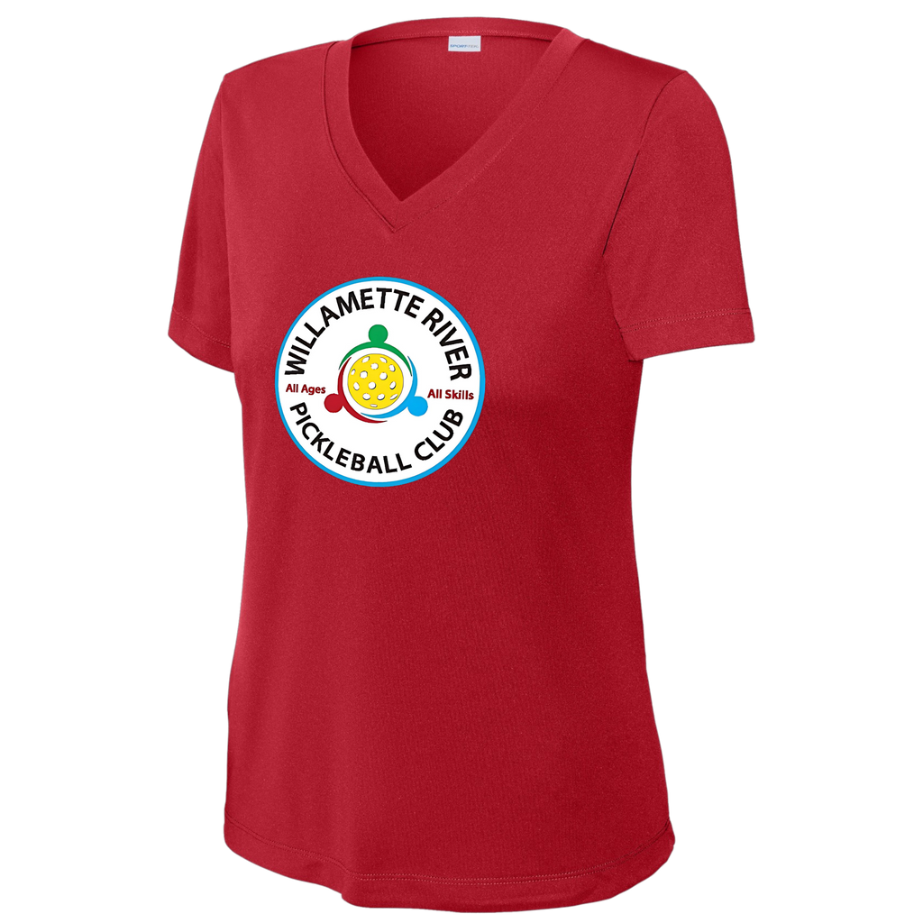 Willamette Womens Performance Short Sleeve V Neck Large Logo