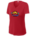 Sun Lakes Womens Short Sleeve V Neck Performance Large Logo
