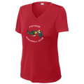 Province Womens Short Sleeve V Neck Performance Large Logo