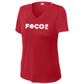 FOCO Womens Short Sleeve V Neck Performance Large Logo